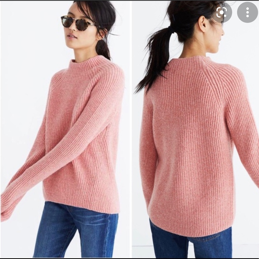Madewell Pink Mockneck Sweater